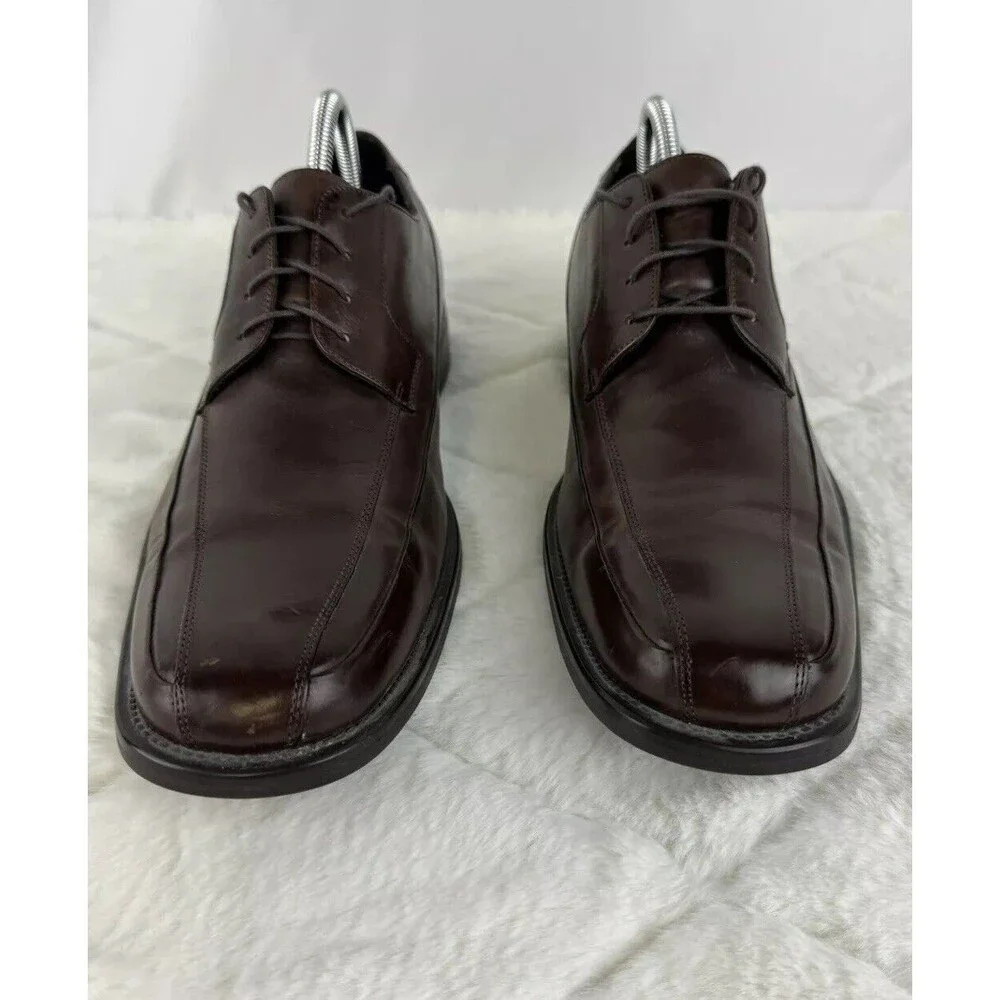 Men’s KENNETH COLE M72245  By The Way Silver Technology Brown Leather Shoe Sz 10